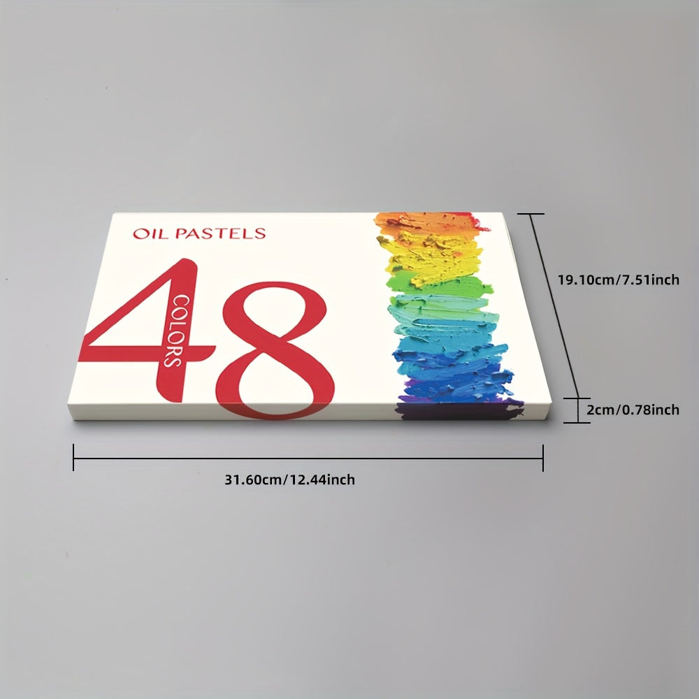 JIESO 48-Color Heavy Oil Pastels in Macaron And Morandi Color Palettes, Featuring Classic Colors, Includes 3 Sticks, Ideal for Professional for art Enthusiasts
