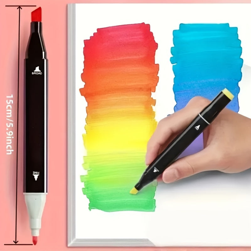 30-Color Dual-Tip Watercolor Marker Set, Anime Paint Pen for Drawing and Outlining, Multi-Purpose Art Highlighters – Perfect Gift Idea for Halloween & Christmas