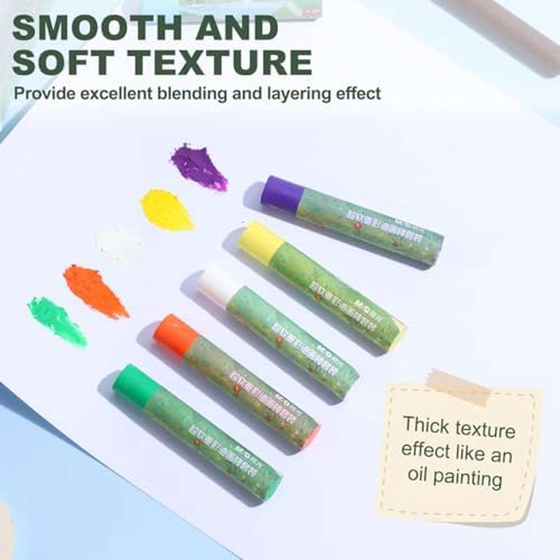 Vibrant Assorted Color Oil Pastels Set | Soft Paint Sticks for Craft, Drawing, Blending, Layering, with Extra Fine Point and Painting Tools