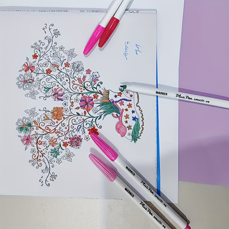 36-color Watercolor Pen Hand-painted Set, Color Liner Pen for Art Students, Light-resistant Sketch Drawing Pen, 6-pack Artist Tool Illustration Diary Hand-written Pen DIY Creation Comic Design, Perfect Gift for Christmas and Halloween