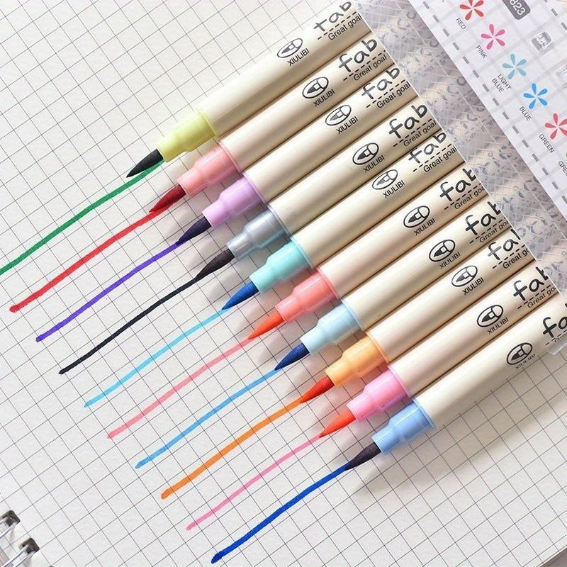 10 Color Watercolor Brush 10 Color Set Watercolor Pen Soft Hair Beauty Brush Comic Calligraphy
