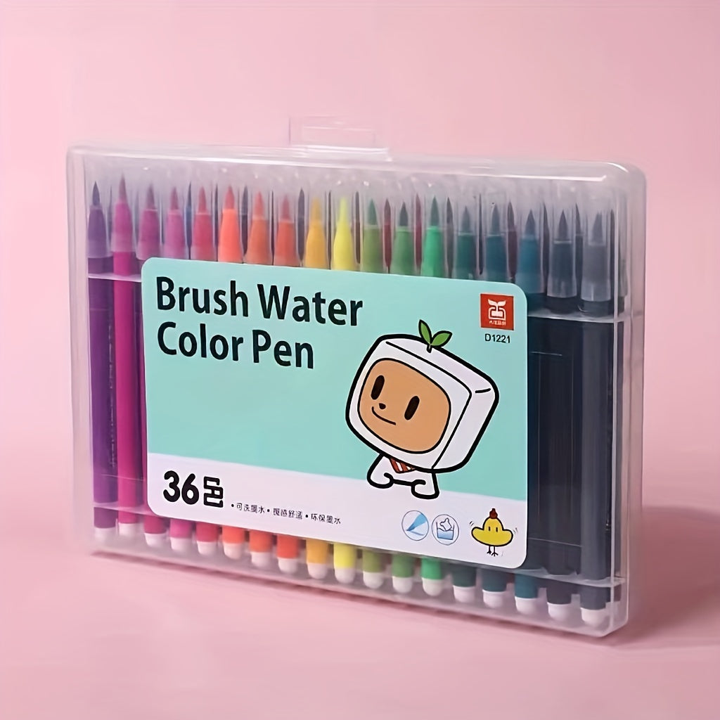 Washable Watercolor Pen Set Available in 12, 24, Or 36 Colors, Ideal for Students' Art, Drawing, And Doodling