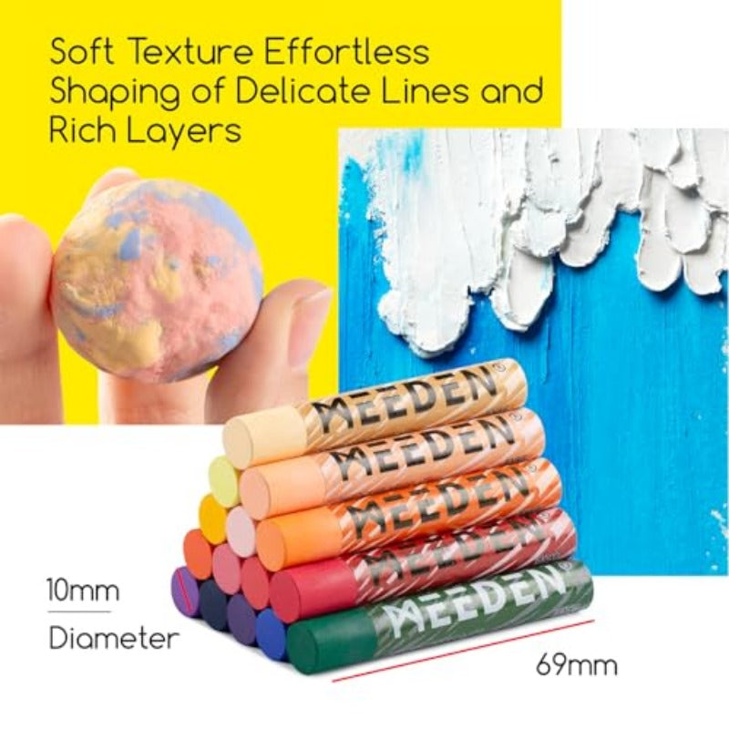 72 Vibrant Colors Soft Oil Pastels Set | Smooth Oil Pastel Crayons for Art Supplies, Painting, Drawing, Blending, Layering, Shading - Plastic Material, Chemical-Free