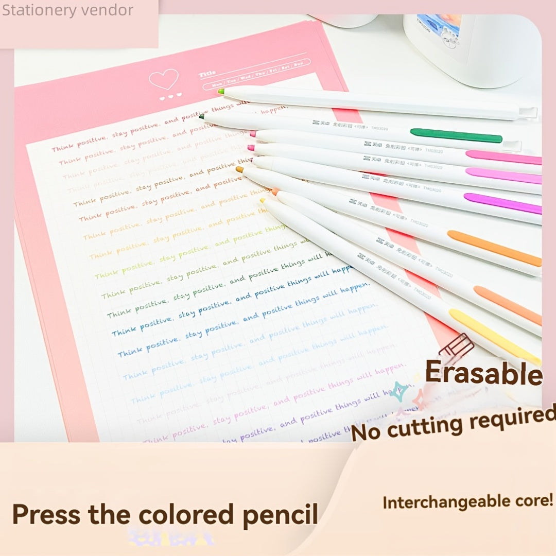 12\u002F18\u002F24\u002F36 Colors Mechanical Colored Pencil Set | Retractable, Plastic, Hb Hardness, Ideal for Drawing and Sketching, Essential for Art Students