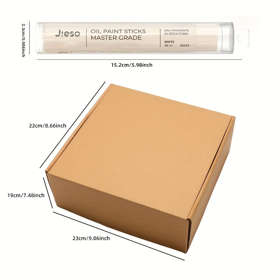 This JIESO Oil Pastel Set, a Super Large Colored Oil Crayon Kit (12pcs), Features Artist-Grade Oil Painting Sticks - 12 Vibrant Colors with a Soft Texture, Perfect for Filling Large Areas in Artwork