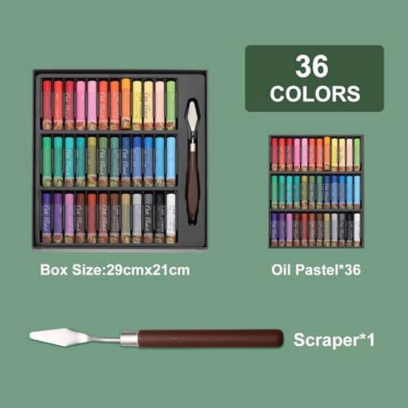 Vibrant Assorted Color Oil Pastels Set | Soft Paint Sticks for Craft, Drawing, Blending, Layering, with Extra Fine Point and Painting Tools