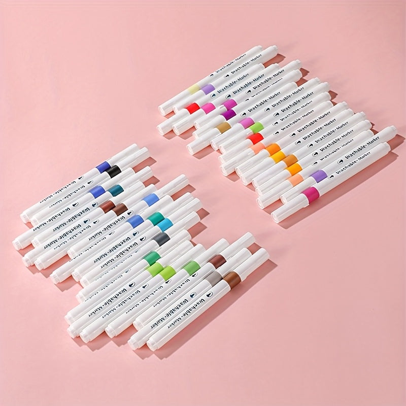 Washable Markers And Watercolor Pens Available in 12, 18, 24, Or 36 Colors, Suitable for Professional Artistic Use, Ideal for Coloring, Marking, And Drawing. They Feature Vibrant Colors, Smooth Writing, Are Favored by Students