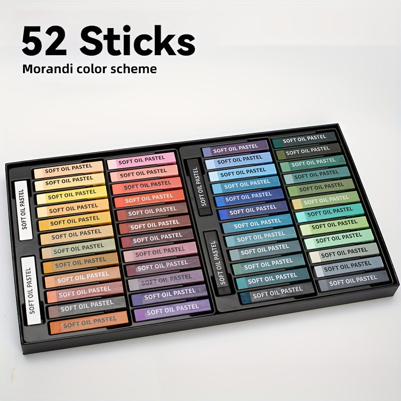 JIESO Professional Square Oil Pastel Set, 48 Vibrant Colors Plus 2 White and Black, 52pcs Set with 3 Color Schemes to Choose From, Artist Soft Oil Pastels for Professional Art Use
