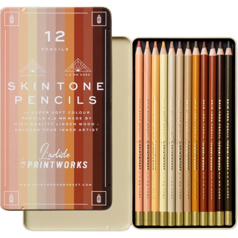 Skin Tone 12 Colour Pencils Pack of 12