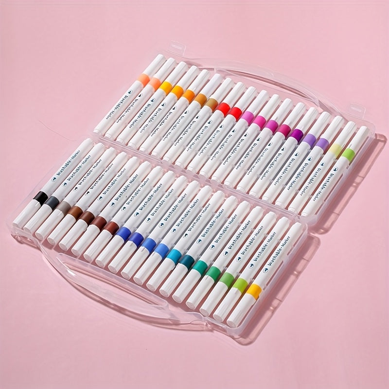 Washable Markers And Watercolor Pens Available in 12, 18, 24, Or 36 Colors, Suitable for Professional Artistic Use, Ideal for Coloring, Marking, And Drawing. They Feature Vibrant Colors, Smooth Writing, Are Favored by Students