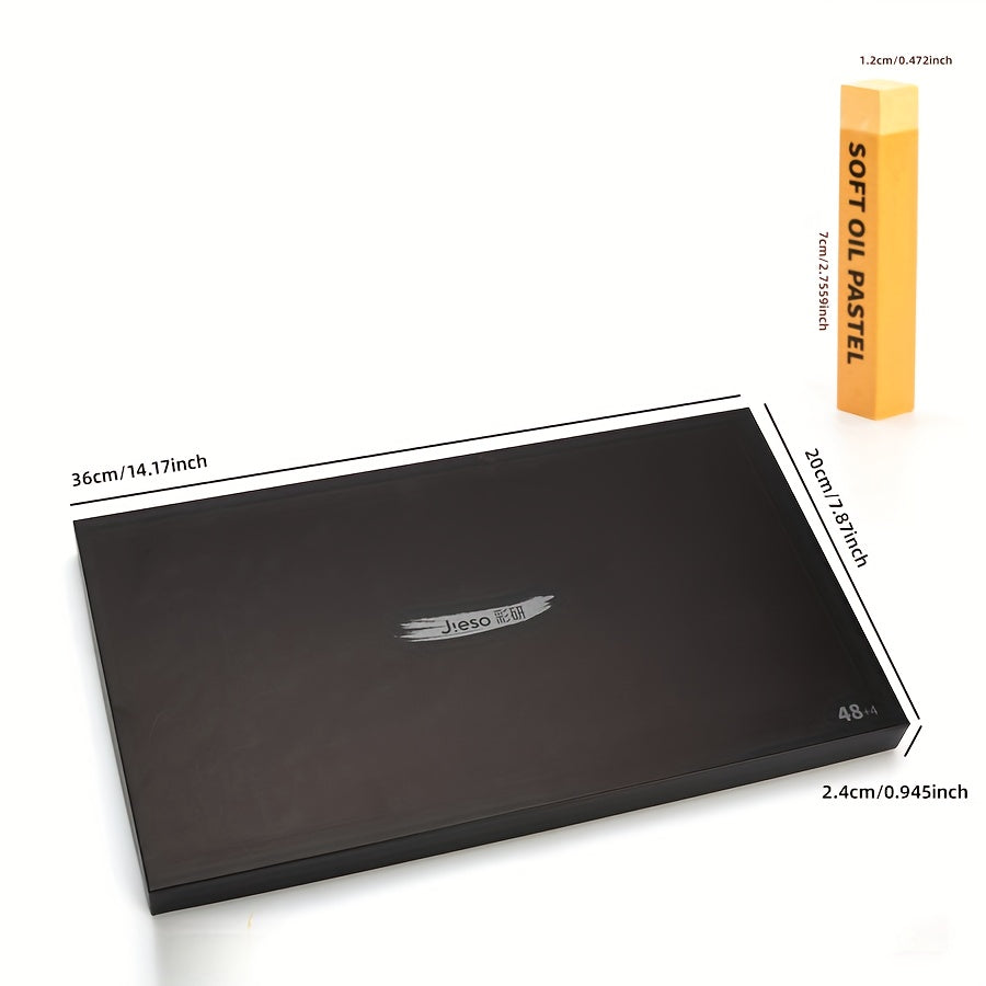 JIESO Professional Square Oil Pastel Set, 48 Vibrant Colors Plus 2 White and Black, 52pcs Set with 3 Color Schemes to Choose From, Artist Soft Oil Pastels for Professional Art Use