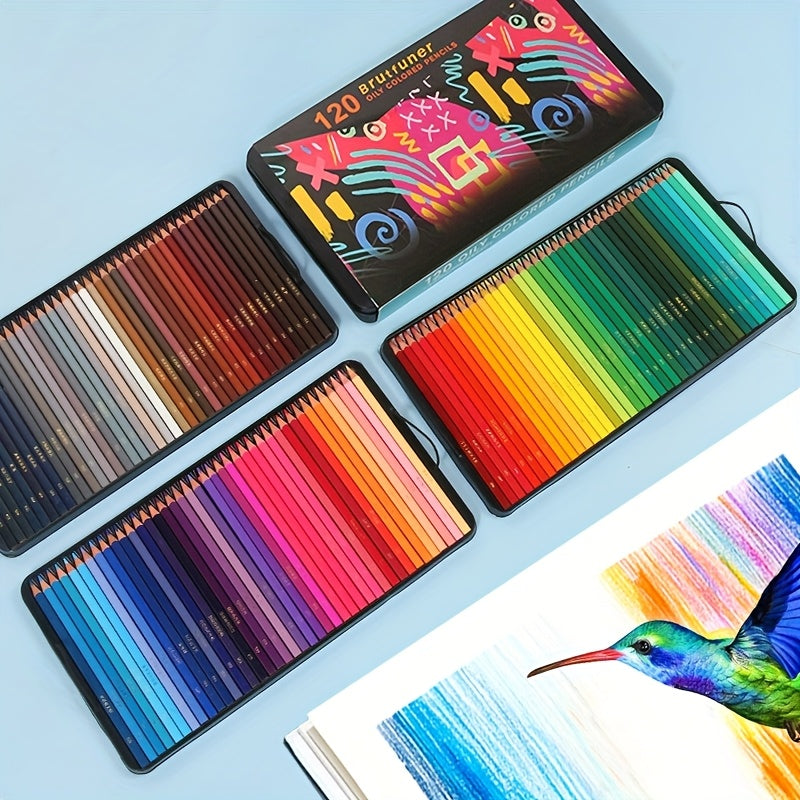 120\u002F72 Colors Square Barrels Pastel Professional Colored Pencil Oily Drawing Pencils Tin Box for Sketch Art Set Gift Supplies