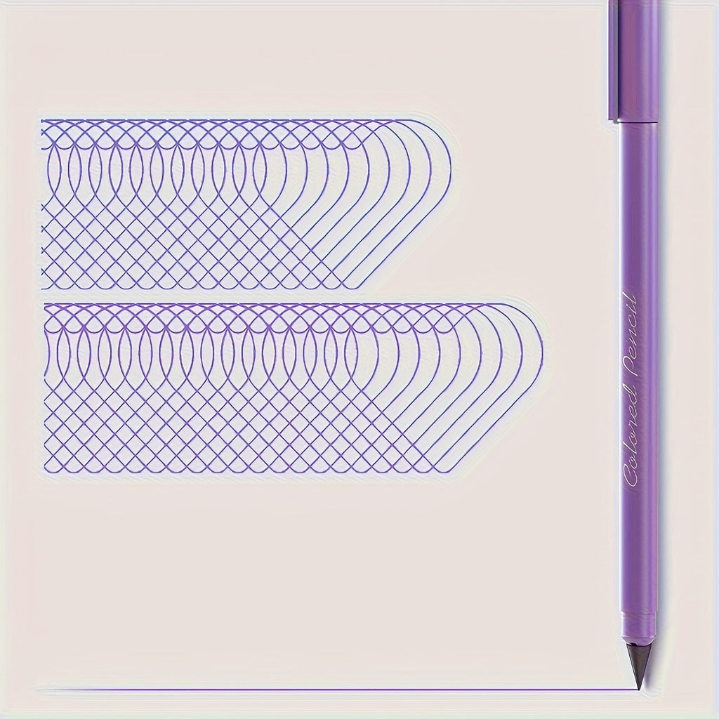 12 erasable eternal color pencil set - Long lasting writing infinite triangular pencil, suitable for students to color, never sharpening eternal inkless pencil, used for sketching and painting