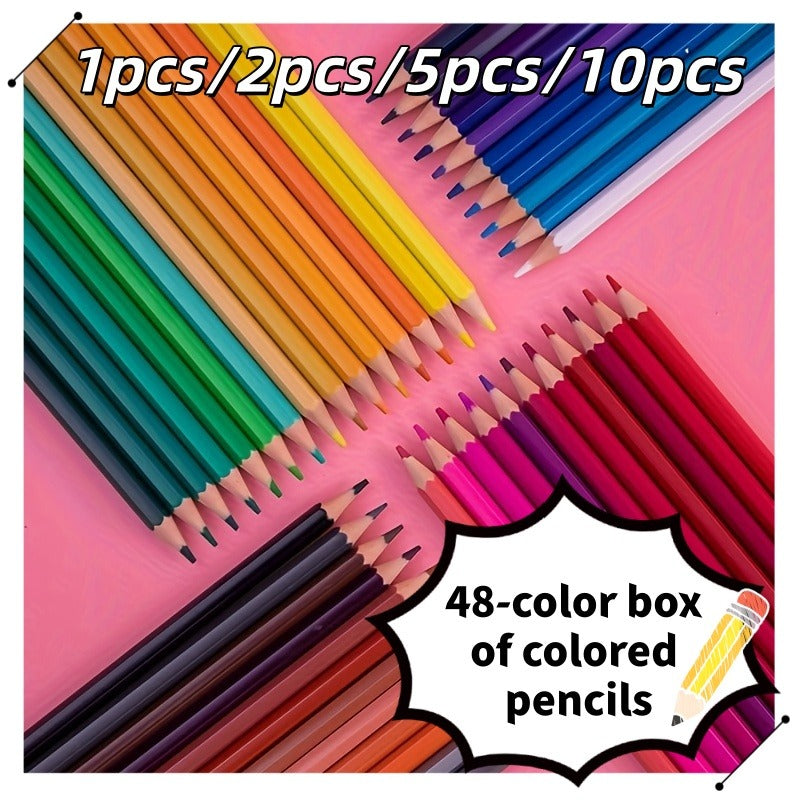 48-color Box of Colored Pencils, High-quality Soft Core Oil-based Pencil Set - Bright and Versatile, Perfect for Artists, Sketching and Illustration Picture Books,
