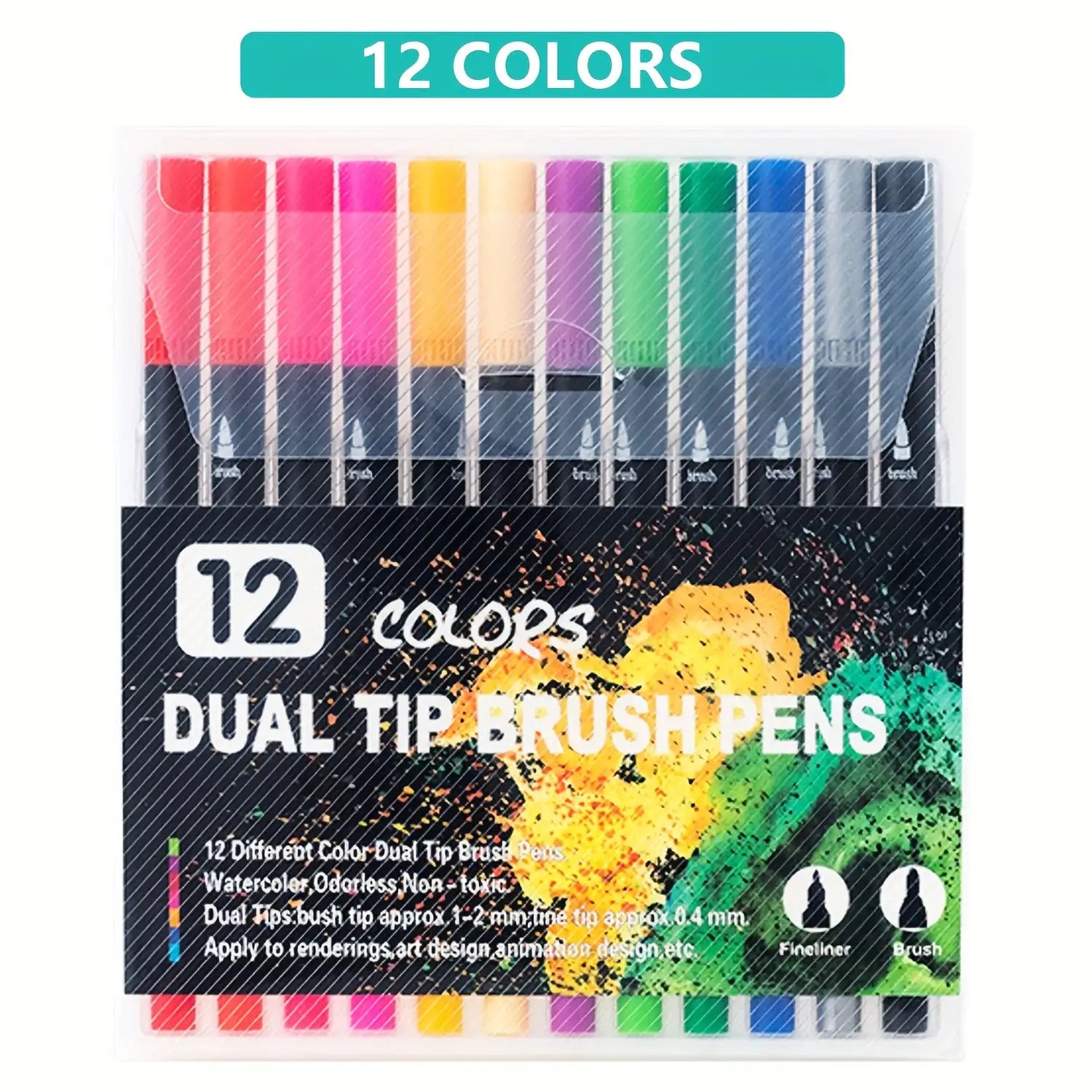 Drawing double-headed marker pen, watercolor pen painting, art-specific hook pen set, graffiti stroke hook pen Christmas Halloween gift Easter school season gift- suitable for note-taking plan diary, Creative Drawing, School Stationery, Watercolor