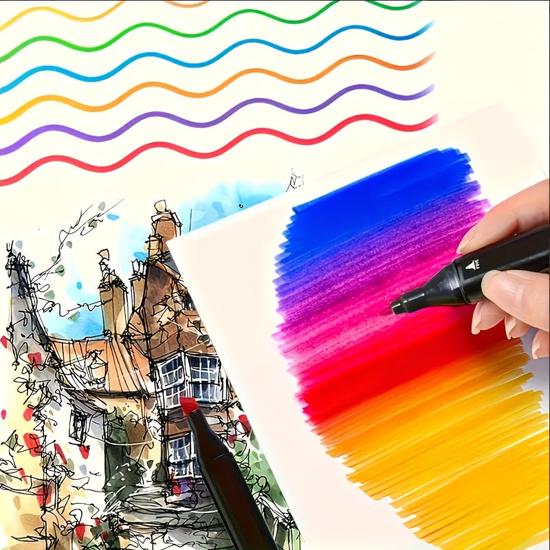 30-Color Dual-Tip Watercolor Marker Set, Anime Paint Pen for Drawing and Outlining, Multi-Purpose Art Highlighters – Perfect Gift Idea for Halloween & Christmas