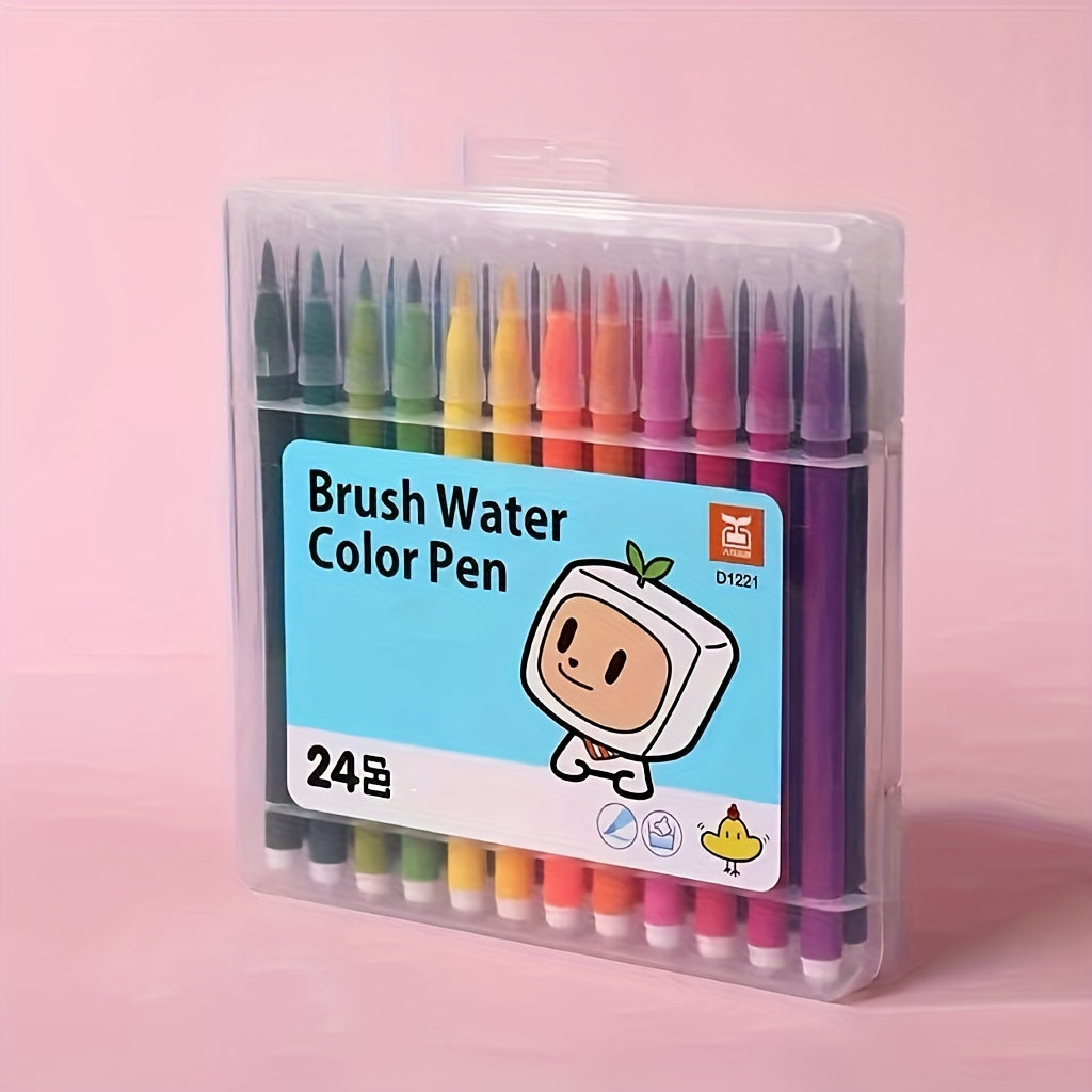 Washable Watercolor Pen Set Available in 12, 24, Or 36 Colors, Ideal for Students' Art, Drawing, And Doodling