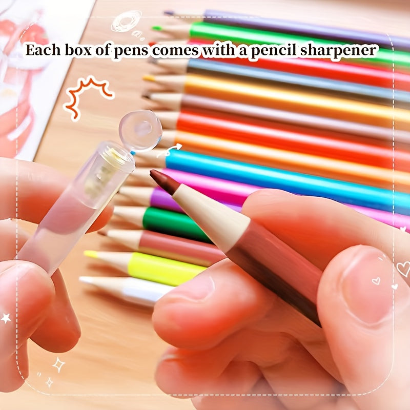 2.6Mm 24\u002F12 Pack Mechanical Colored Pencils, a Premium Mixed Color Pencil Set That Includes a Sharpener, Erasable Aesthetic Drawing Tools, Suitable for Bulk Purchasing of Writing, Painting, Office, And School Supplies