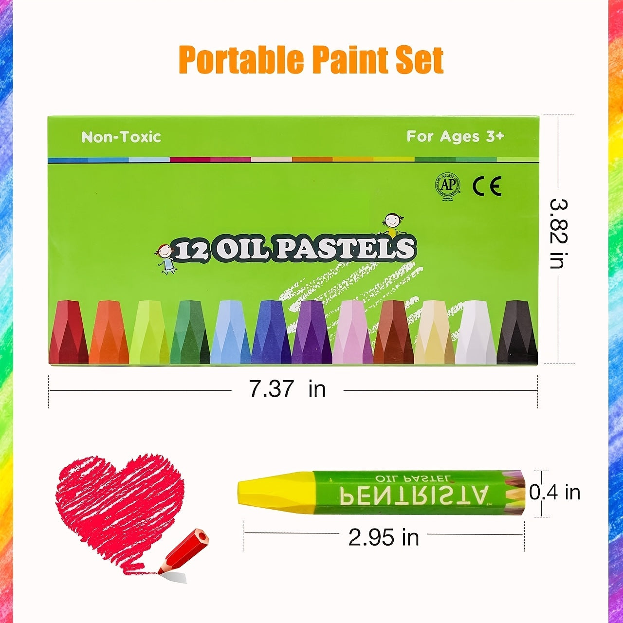 12 Assorted Colors Oil Pastels | Soft Crayons Suitable for Artists, Beginners, Students for Art Painting and Drawing