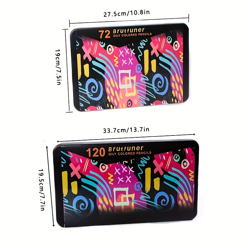 120\u002F72 Colors Square Barrels Pastel Professional Colored Pencil Oily Drawing Pencils Tin Box for Sketch Art Set Gift Supplies