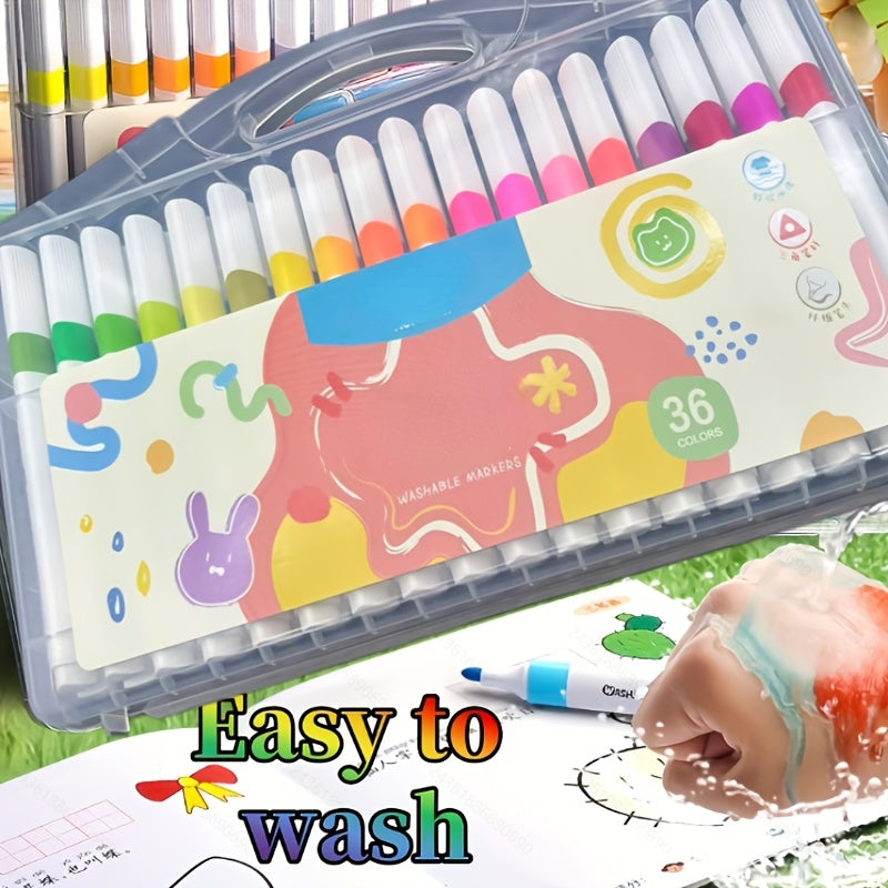 Painting Watercolor Markers Non-Toxic Washable Watercolor Paint Marker Set | Large Capacity Hand-Drawn Doodle Art Portable Coloring