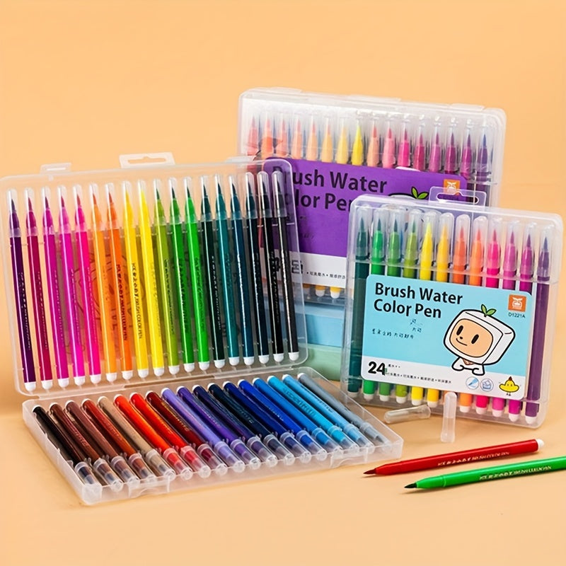 Washable Watercolor Pen Set Available in 12, 24, Or 36 Colors, Ideal for Students' Art, Drawing, And Doodling