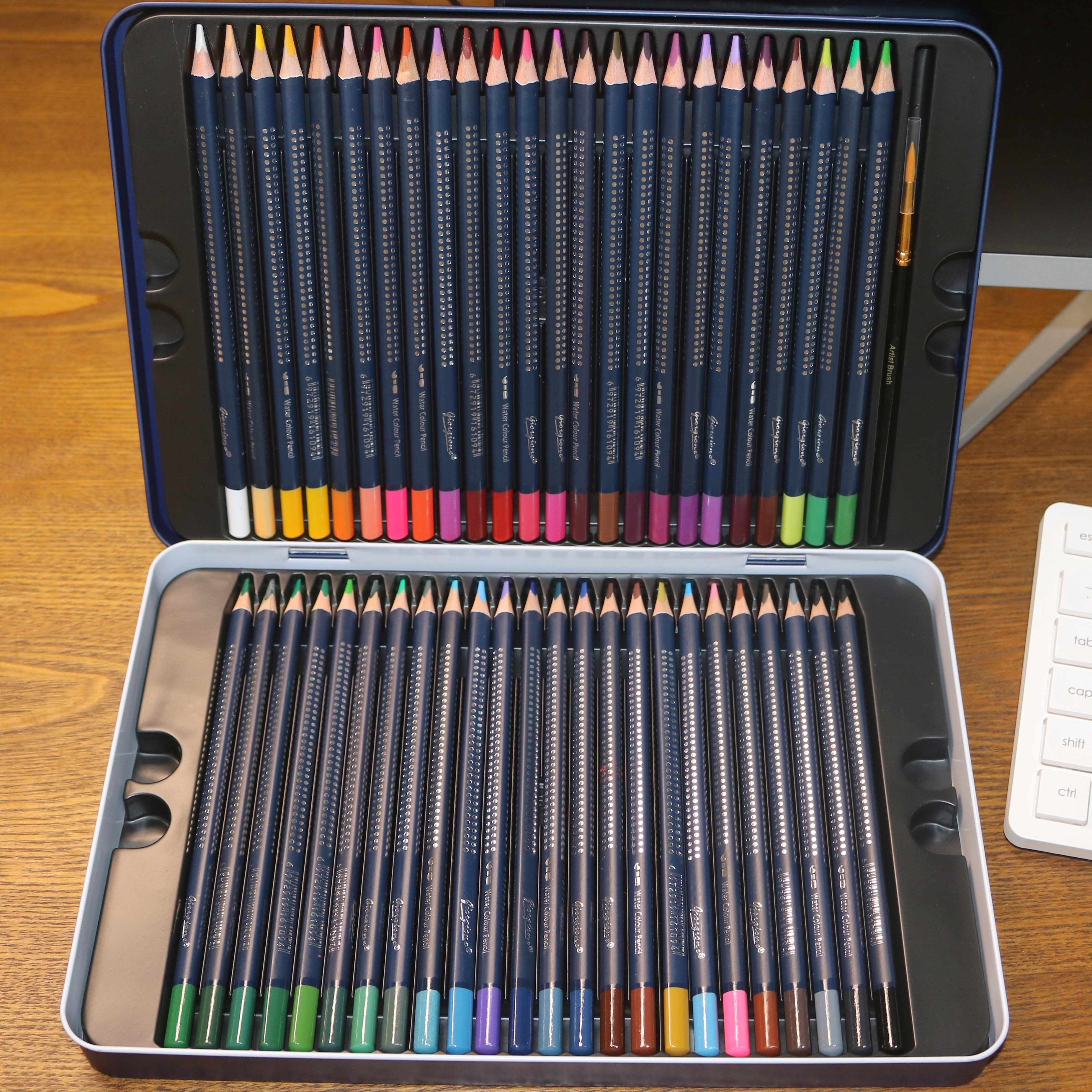 Halloween gifts 1 High-quality Brand Water-based Colored Pencil, Originated In 1996, Bright And Soft Colors, Easy to Color, Water-soluble, Iron Box Packaging, Watercolor Pencils, Perfect Birthday Gift