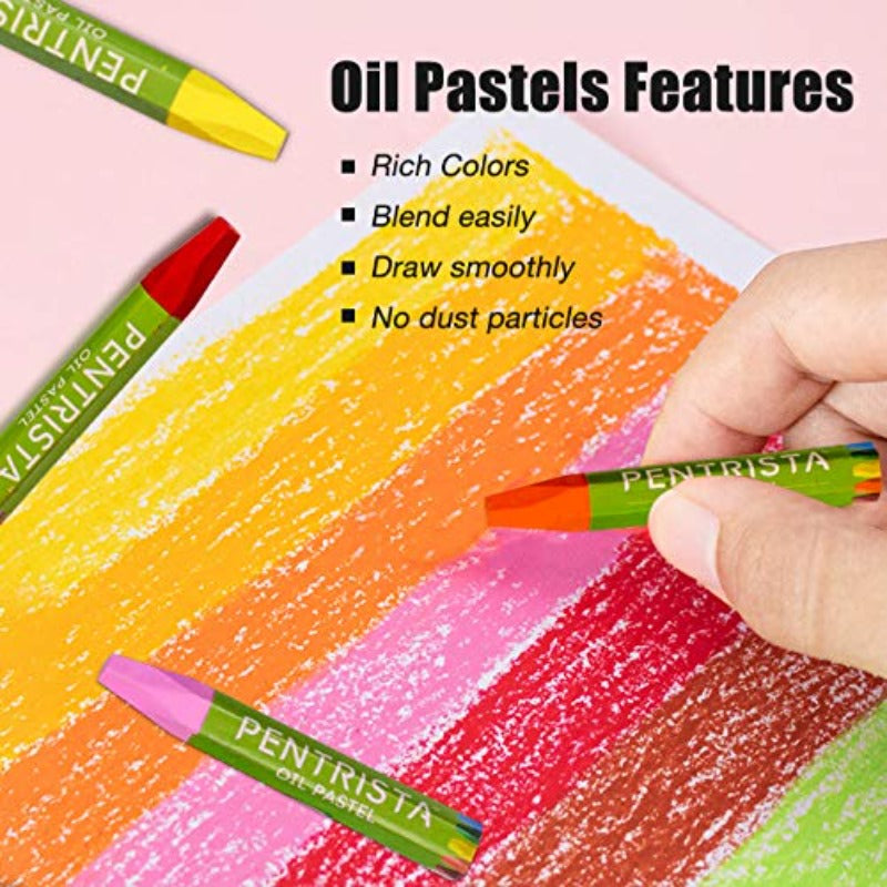 48pcs Assorted Colors Non-Toxic Soft Oil Pastels | Set Includes 1 Sharpener and 1 Pastel Holder for Smooth Drawing and Blending, Ideal for Artists and Beginners Students