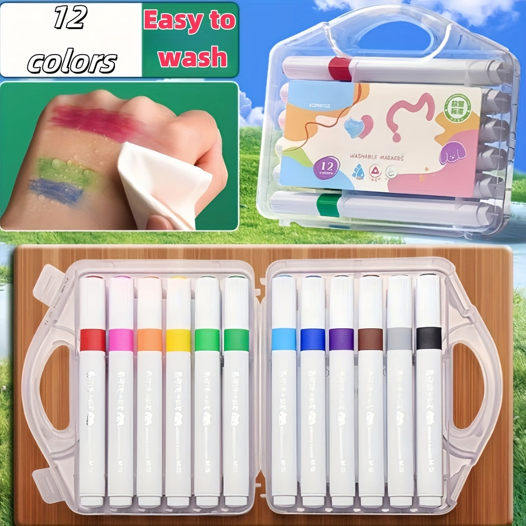 Painting Watercolor Markers Non-Toxic Washable Watercolor Paint Marker Set | Large Capacity Hand-Drawn Doodle Art Portable Coloring