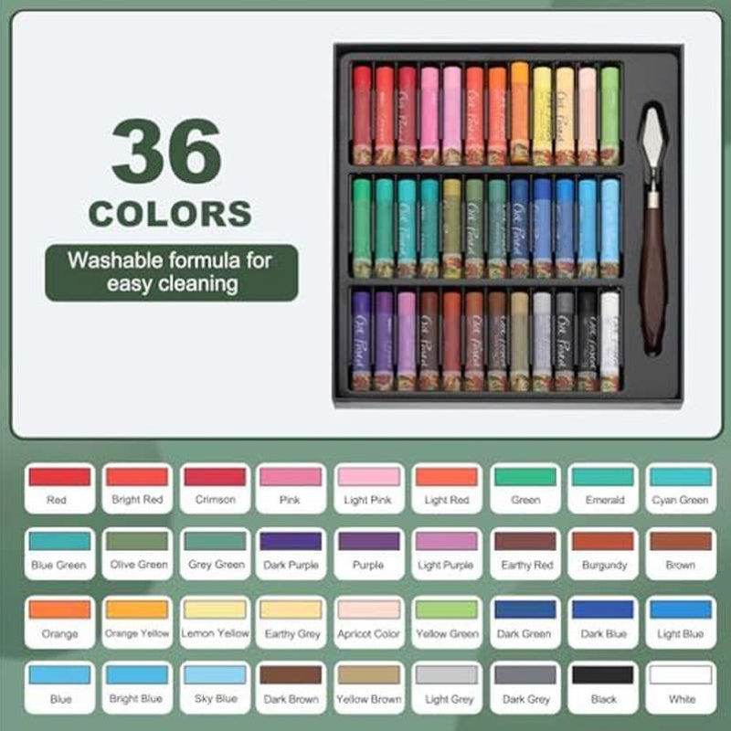 Vibrant Assorted Color Oil Pastels Set | Soft Paint Sticks for Craft, Drawing, Blending, Layering, with Extra Fine Point and Painting Tools