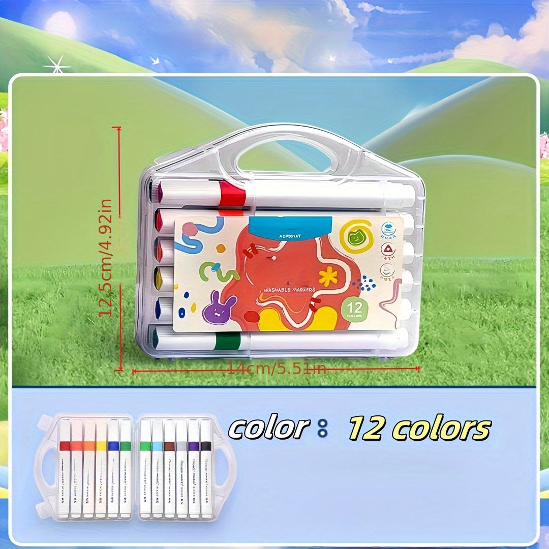 Painting Watercolor Markers Non-Toxic Washable Watercolor Paint Marker Set | Large Capacity Hand-Drawn Doodle Art Portable Coloring