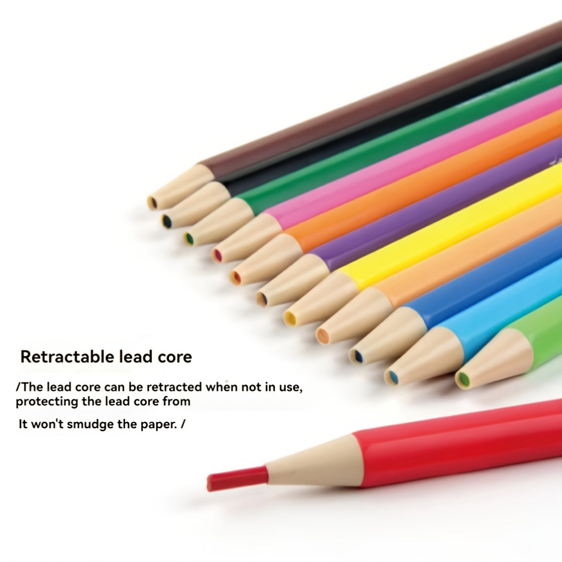 2.6Mm 24\u002F12 Pack Mechanical Colored Pencils, a Premium Mixed Color Pencil Set That Includes a Sharpener, Erasable Aesthetic Drawing Tools, Suitable for Bulk Purchasing of Writing, Painting, Office, And School Supplies