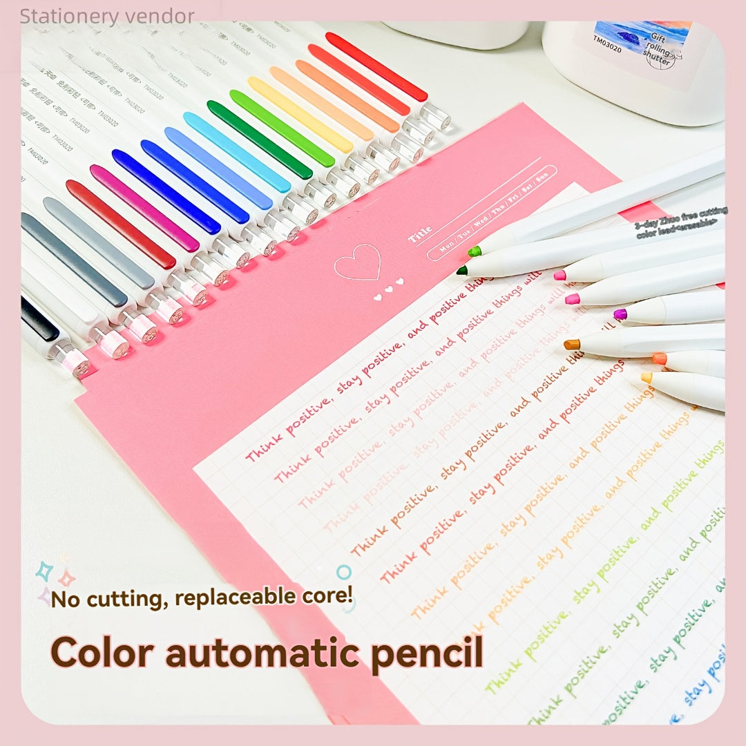 12\u002F18\u002F24\u002F36 Colors Mechanical Colored Pencil Set | Retractable, Plastic, Hb Hardness, Ideal for Drawing and Sketching, Essential for Art Students